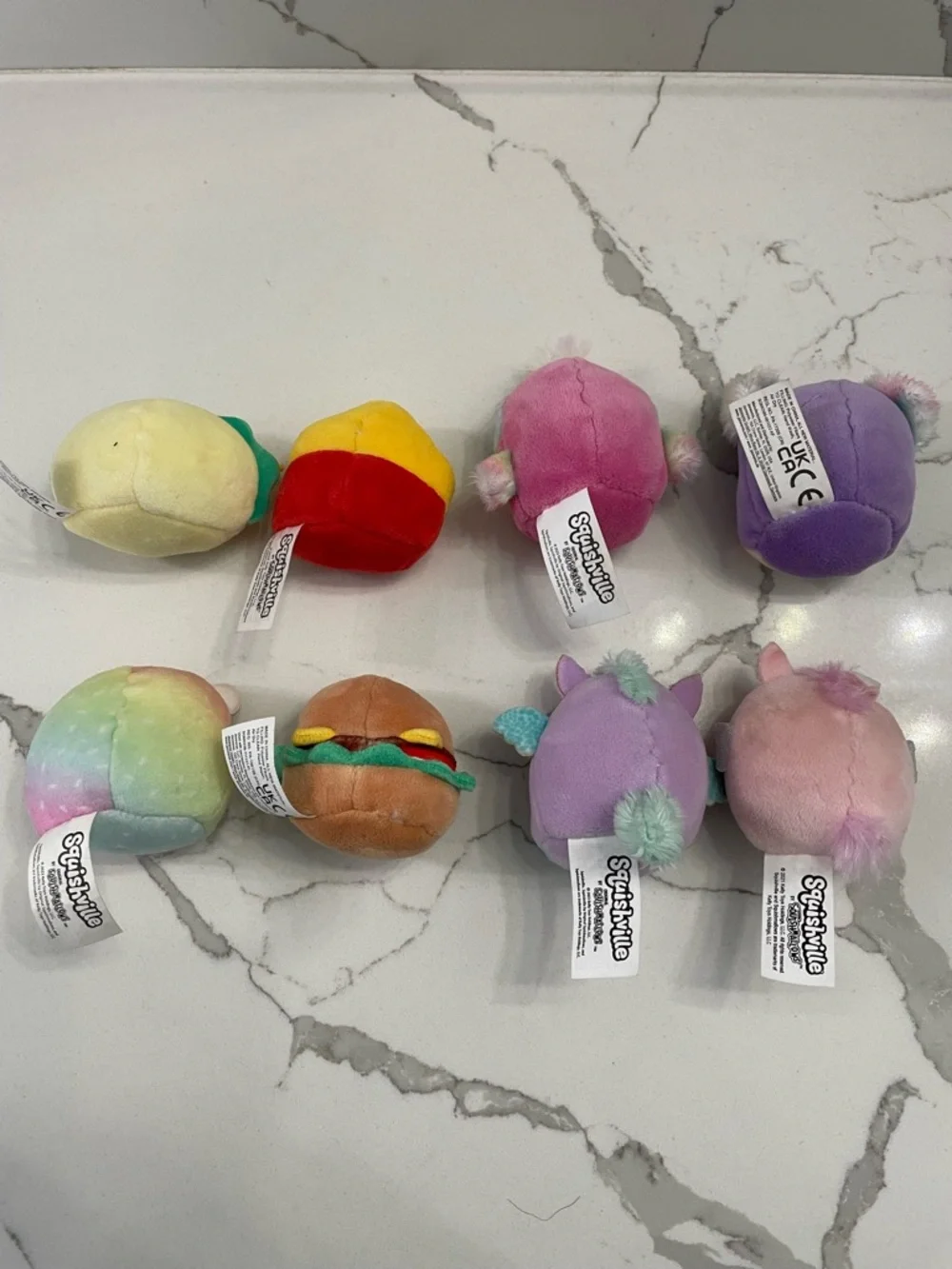 Squishmallows Mini Plush Set - Yellow, Red, Purple, Pink, Blue, Cream